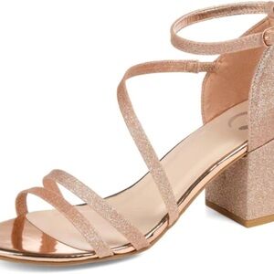 Journee Womens Bella Open Round Toe Block Heel Evening Dress Sandals-NWT